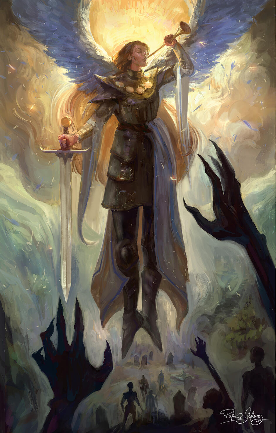 Judgement. Tarot card inspired illustration done for the Lady Knight Tarot group project.